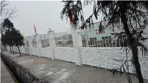 Beautiful White Split Marble Mushroom Stone