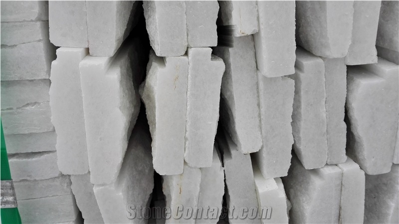 Beautiful White Split Marble Mushroom Stone