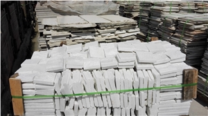 Beautiful White Split Marble Mushroom Stone