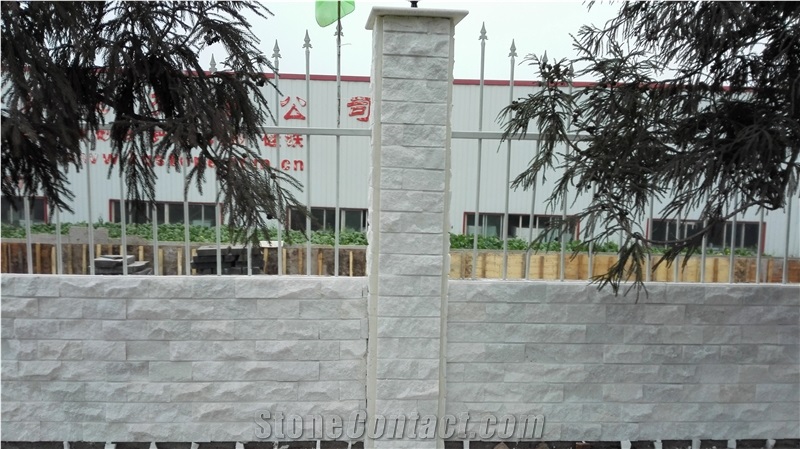 China White Split Marble Mushroom Stone