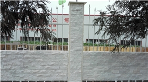 China White Split Marble Mushroom Stone