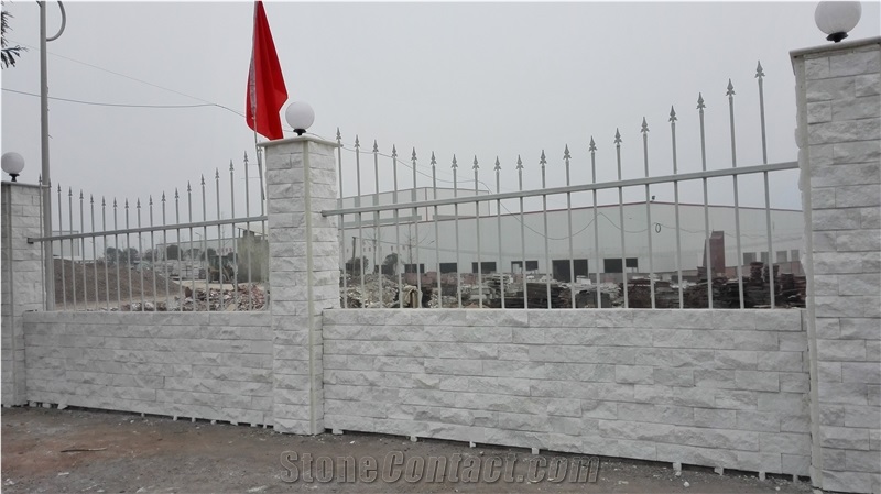 China White Split Marble Mushroom Stone