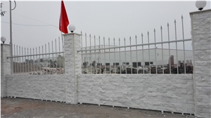 China White Split Marble Mushroom Stone