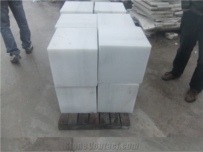 Crystal White Marble Cube,China White Marble Blocks