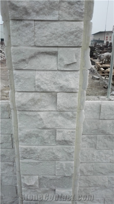 Fine White Split Marble Mushroom Stone