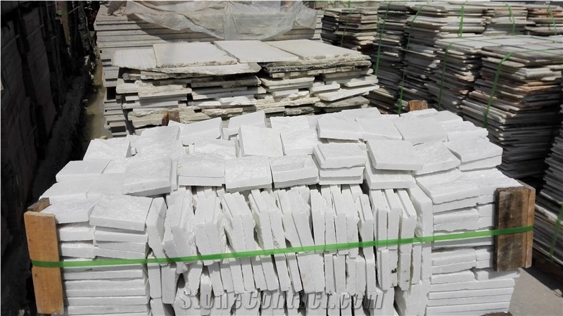 Fine White Split Marble Mushroom Stone