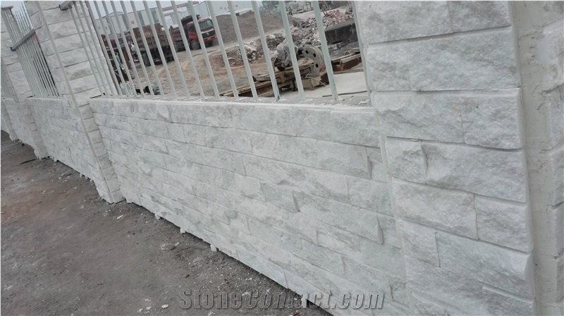 Graceful White Split Marble Mushroom Stone