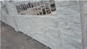 Graceful White Split Marble Mushroom Stone