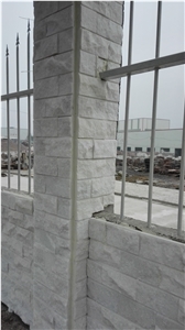 Graceful White Split Marble Mushroom Stone