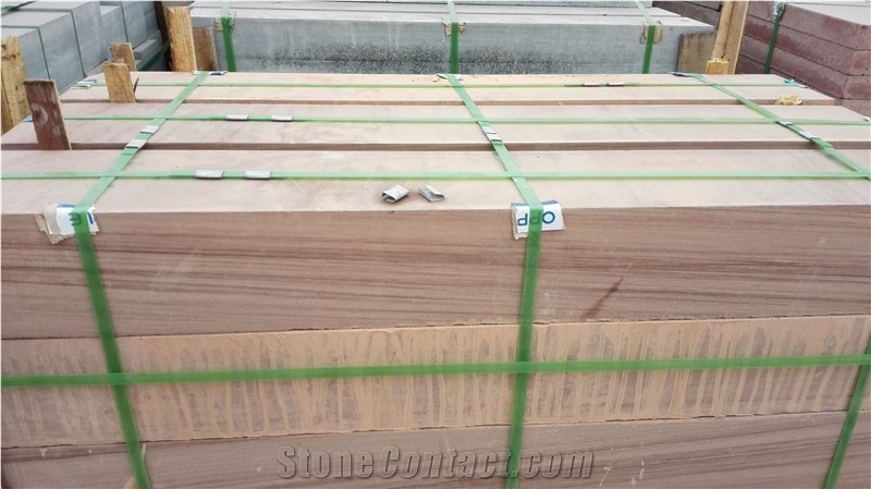 Sichuan Bush-Hammered Red Wooden Sandstone
