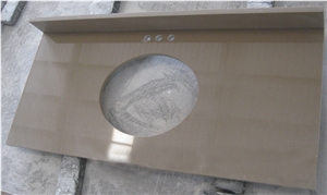 China Brown Engineered Artificial Quartz Vanity Tops