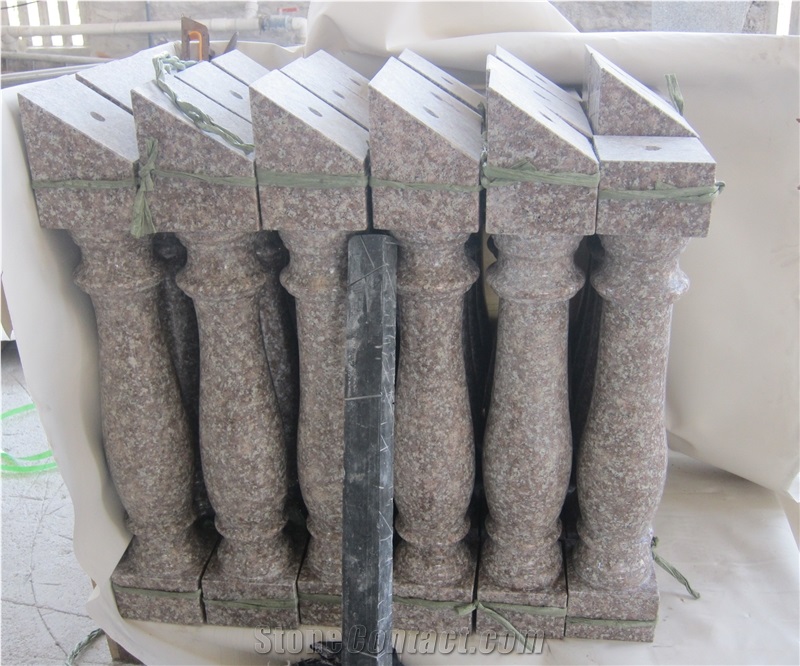 China Cheapest G687 Peach Blossom Red Granite Polished Baluster