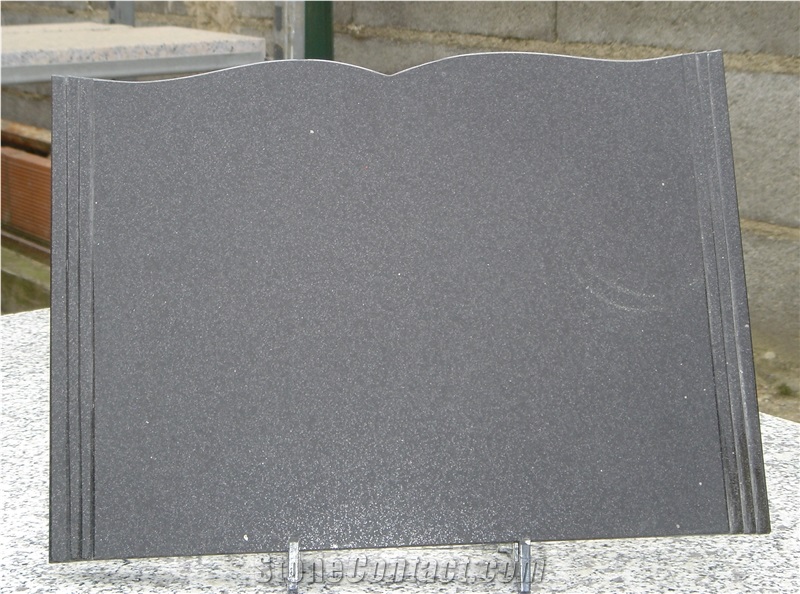 China G654 Granite Honed Book Slant Grave Marker
