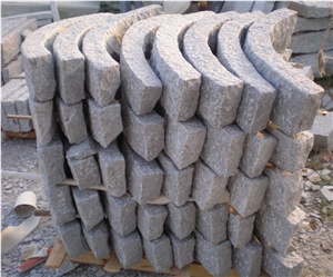 China Grey G602 Sardo Granite Curved Kerbstone, China Light Grey Granite Kerbs