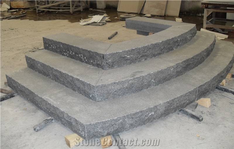 China Impala Black Granite Stairs & Steps, China Grey Granite Outdoor/Square Stairs