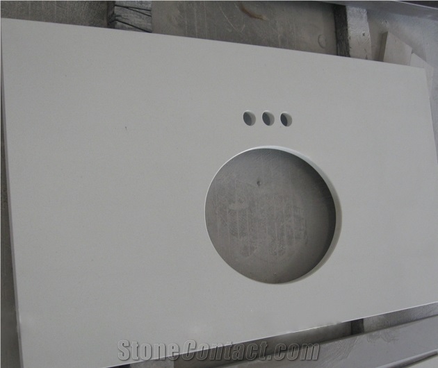 China Manmade Super White Stone Bath Tops & Vanity Top