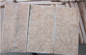 China Rose Quartzite Exterior Wall Tiles, China Red Quartzite Split Face