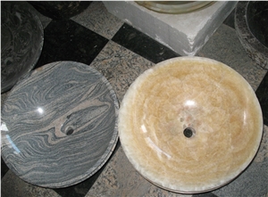 China Yellow Onyx China Round Basins & Sinks