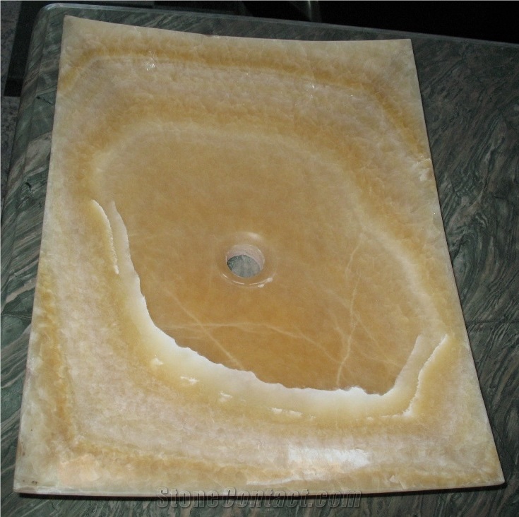China Yellow Onyx China Round Basins & Sinks