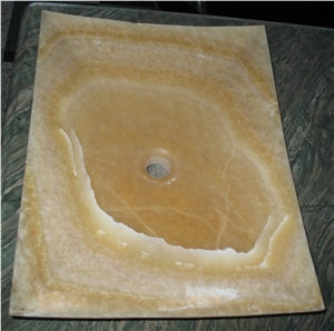 China Yellow Onyx China Round Basins & Sinks