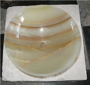 China Yellow Onyx China Round Basins & Sinks