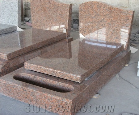 G562 Maple Red Granite Tombstone & Monument