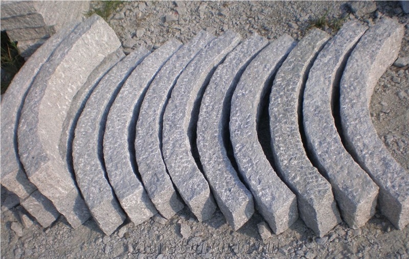 G602 Granite Padang Light Grey Granite Curved Kerbstone, China Ligt Grey Granite Kerbs
