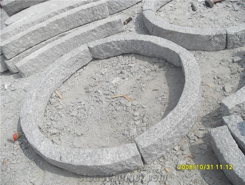G602 Granite Padang Light Grey Granite Curved Kerbstone, China Ligt Grey Granite Kerbs