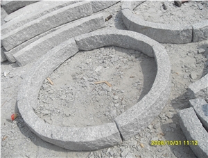 G602 Granite Padang Light Grey Granite Curved Kerbstone, China Ligt Grey Granite Kerbs
