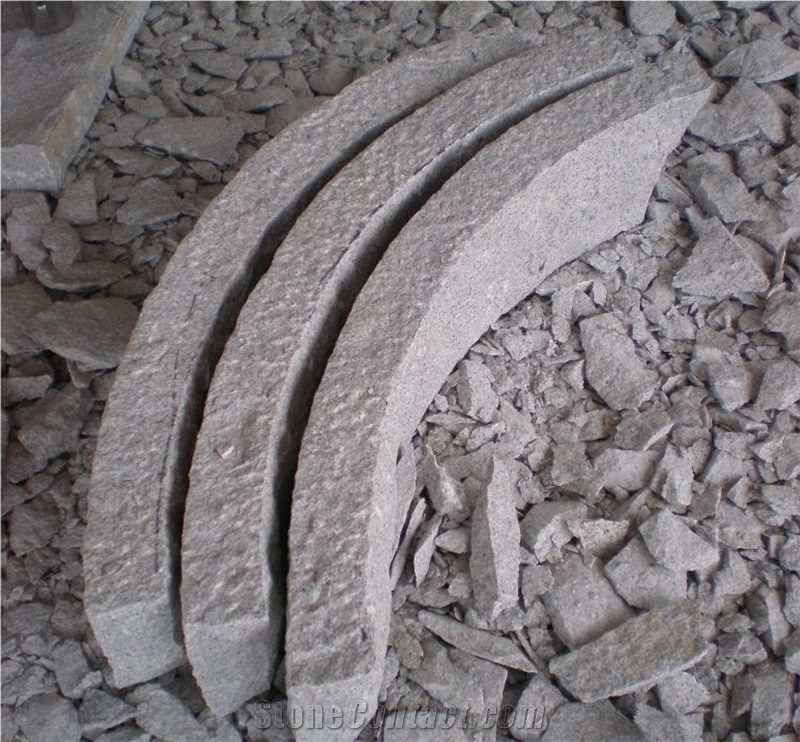 G602 Light Grey Granite Curved Kerbstone, China Ligt Grey Granite Kerbs