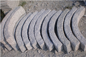G602 Light Grey Granite Curved Kerbstone, China Ligt Grey Granite Kerbs