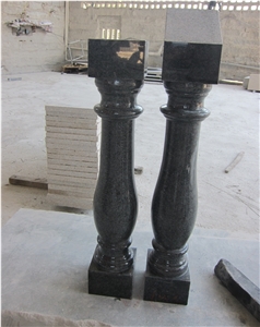 G654 Granite China Impala Black Granite Balustrade, China Dark Grey Granite Baluster and Handrail