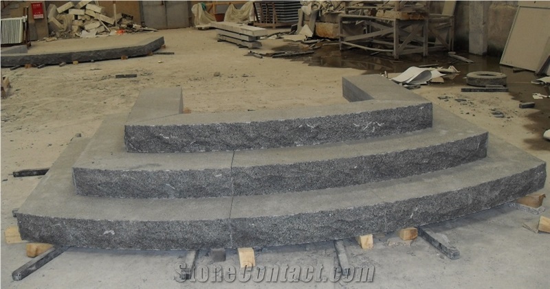 G654 Granite Dark Grey Granite Stairs & Steps, China Grey Granite Outdoor/Square Stairs