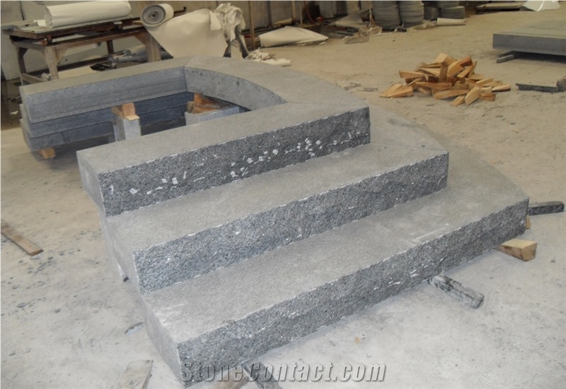 G654 Granite Dark Grey Granite Stairs & Steps, China Grey Granite Outdoor/Square Stairs