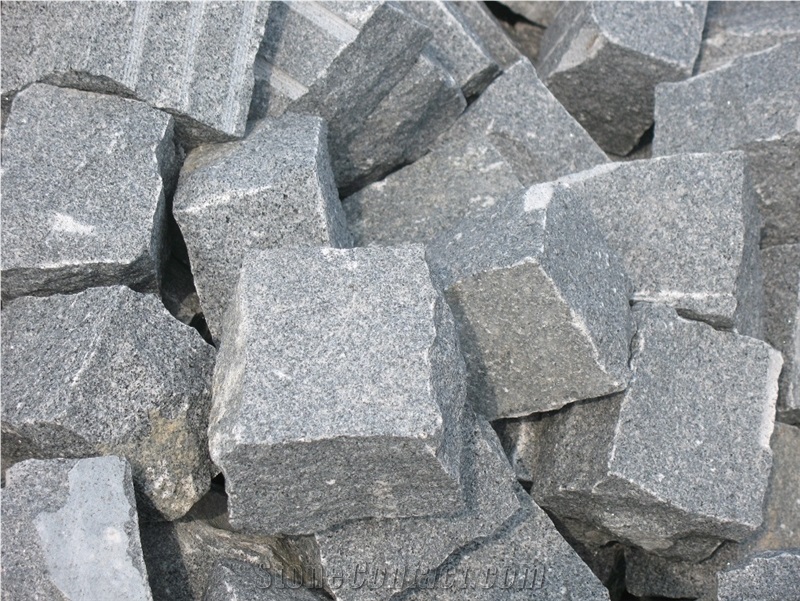 G654 Granite Padang Dark Granite Cubes & Pavers, China Cheap Grey Granite
