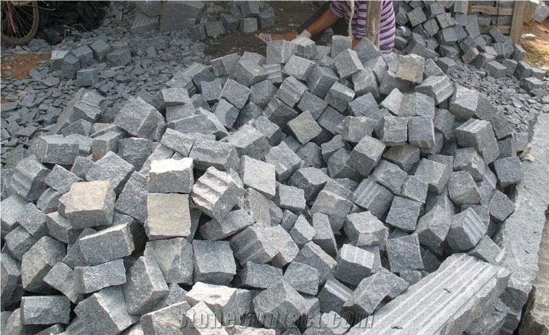 G654 Granite Padang Dark Granite Cubes & Pavers, China Cheap Grey Granite