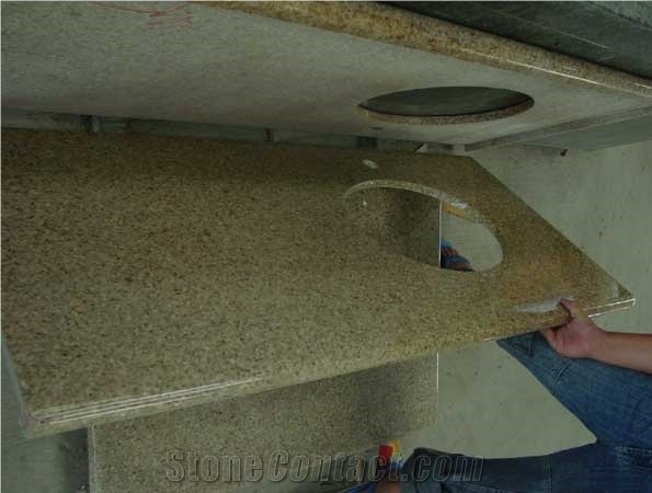 G682 Golden Yellow Granite Vanity Top, China Yellow Granite