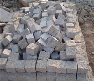 G682 Granite Sunset Gold Granite Pavers & Cube Stone, China Yellow Granite Pavers