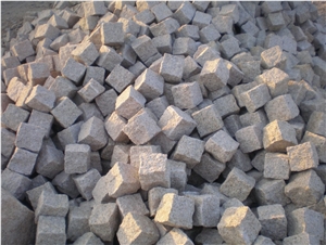 G682 Granite Sunset Gold Granite Pavers & Cube Stone, China Yellow Granite Pavers