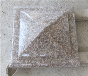 G687 Peach Red Granite Polished Pier Caps