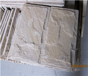 Golden Sand Quartzite Mushroom Stone for Wall Covering, China Beige Quartzite Mushroom Stone