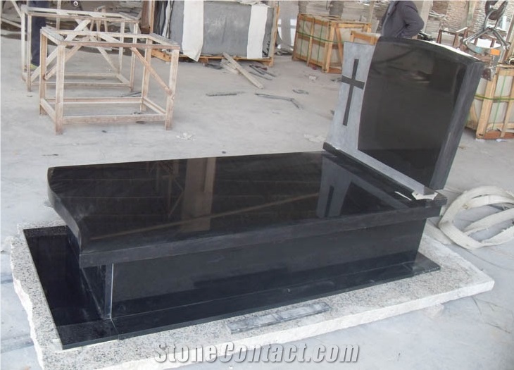 Hebei Black Granite Monument, China Absolute Black Granite Tombstone