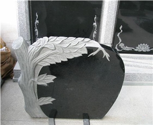 Hebei Black Granite Monument, China Absolute Black Granite Tombstone