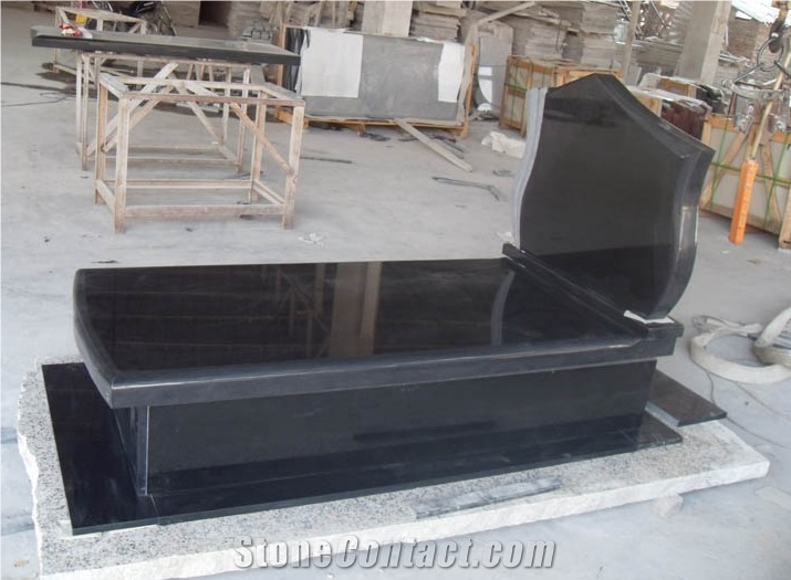 Hebei Black Granite Monument, China Absolute Black Granite Tombstone