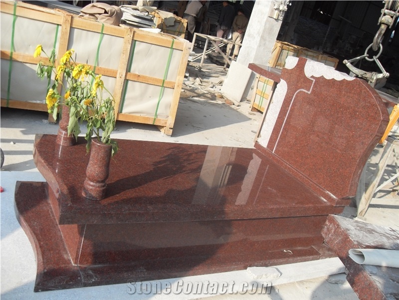 Imperial Red Granite Tombstone & Monument, Indian Red Granite Gravestone