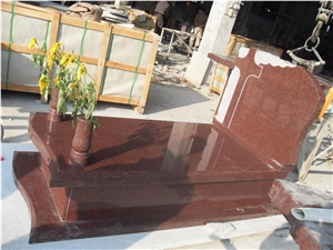 Imperial Red Granite Tombstone & Monument, Indian Red Granite Gravestone