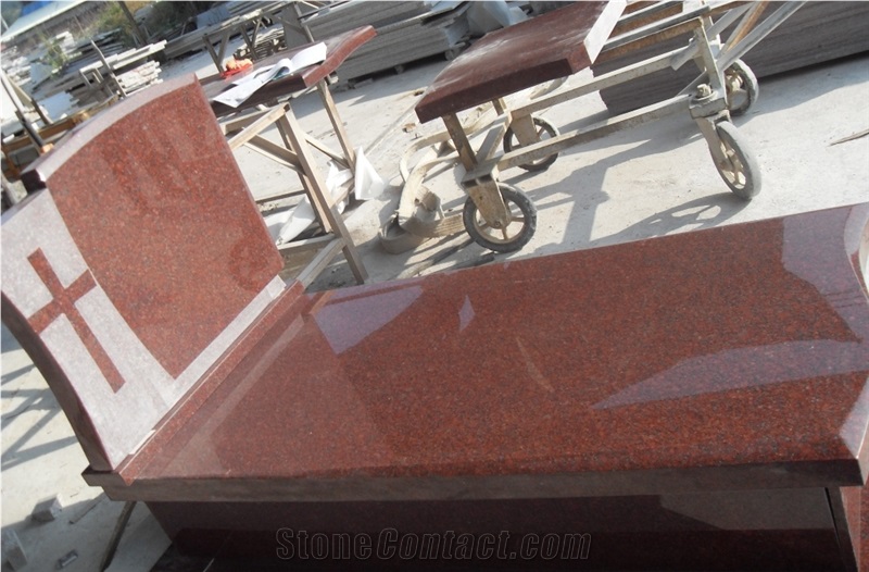 Imperial Red Granite Tombstone & Monument, Indian Red Granite Gravestone