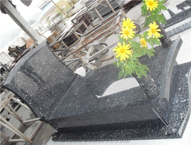 Labrador Blue Pearl Granite Tombstone, Norway Blue Granite Monument