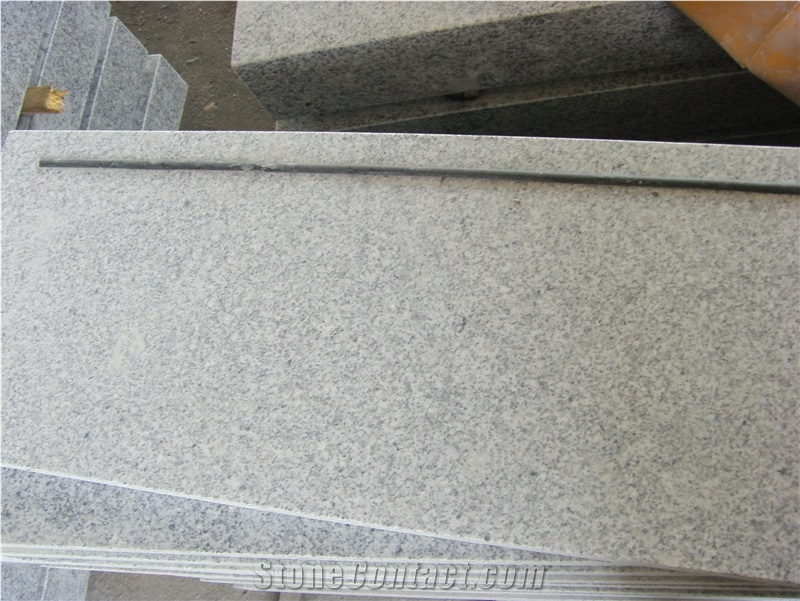 New Crystal Grey Granite Polished Steps & Risers, China Light Padang Grey New G603 Granite Stairs & Steps