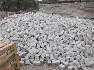 Padang Light/Padang White Granite Tumbled Pavers & Cube Stones, China Light Grey Granite